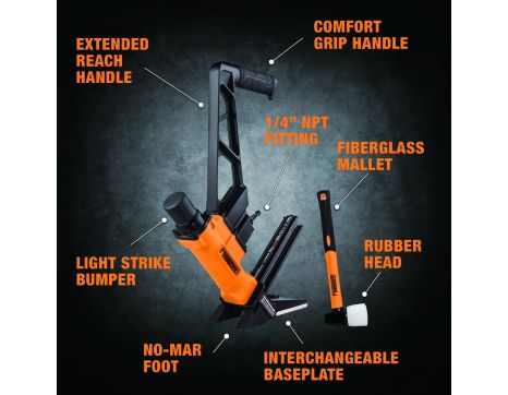 Freeman Pneumatic 18-Gauge L-Cleat Flooring Nailer w/ Fiberglass