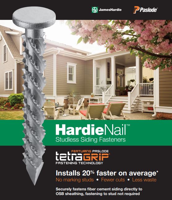 HardieNails Studless Siding Fasteners from Paslode and JamesHardie