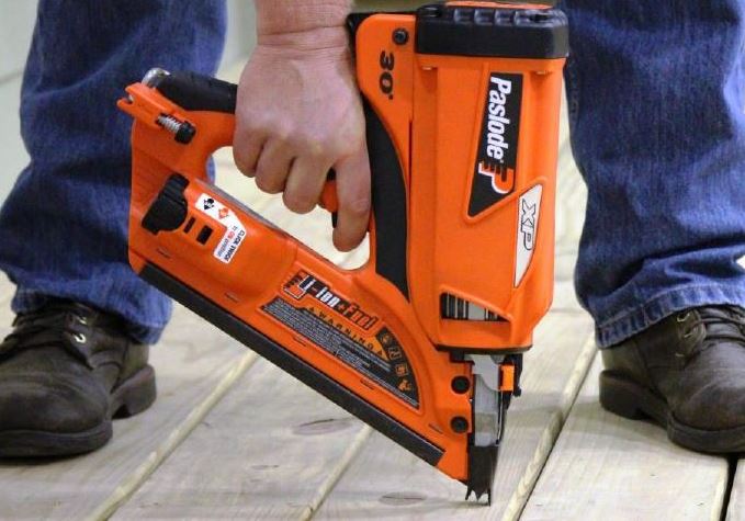 An example of gas-powered cordless nailers, the Paslode CF325XP Framing Nailer