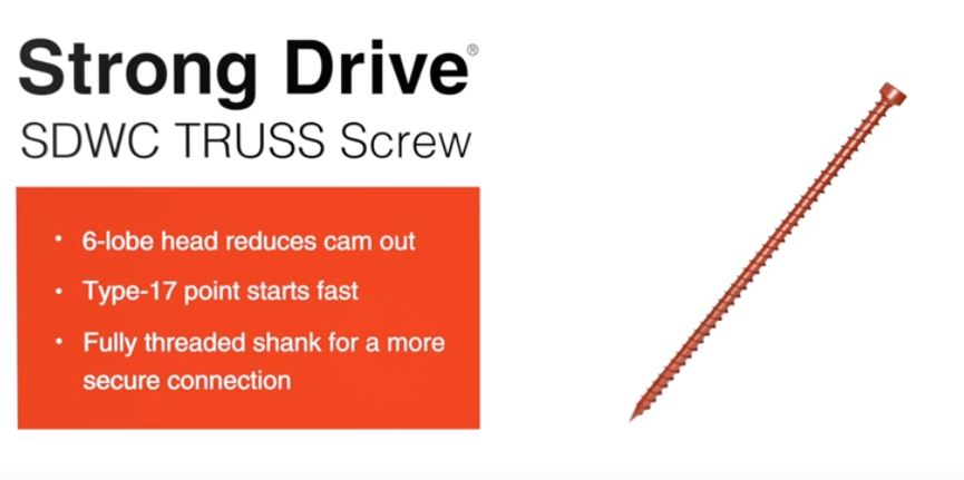 The Strong-Drive SDWC Screw, Compatible with the Quik Stik