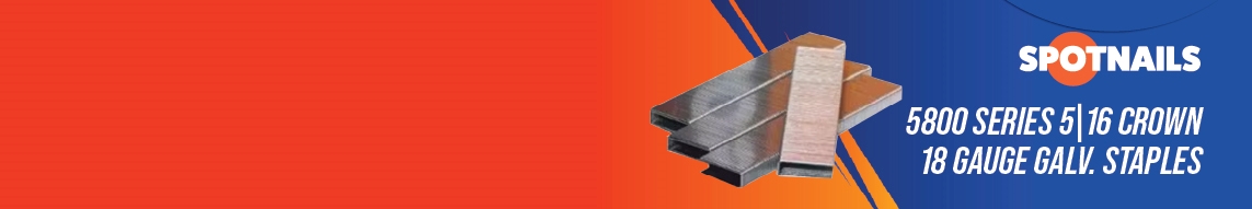 Nail Gun Depot Spotnails 5800 Series 5|16 Crown 18 Gauge Galv. Staples Nail Gun Depot 5800 Series 5|16 Crown 18 Gauge Galv. Staples” width=