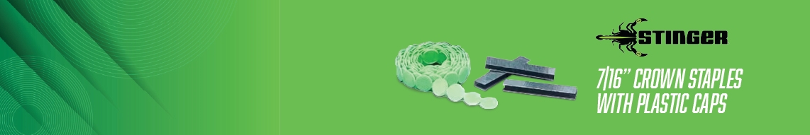 Nail Gun Depot 7|16 Crown Crossfire Staples With Plastic Caps” width=